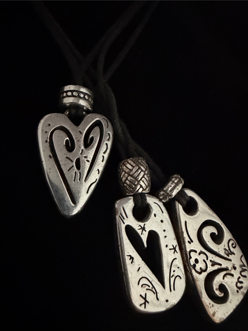 Brighton Silver-Tone Heart & Scroll Pendant Necklace - Picture 2 of 5